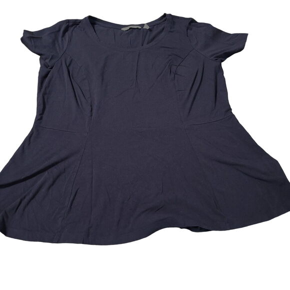 Isaac Mizrahi Live Womens Top Blue Size 1X Cotton Blend Stretch Pullover - Picture 1 of 12